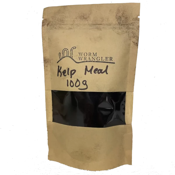 a paper bag containing kelp meal